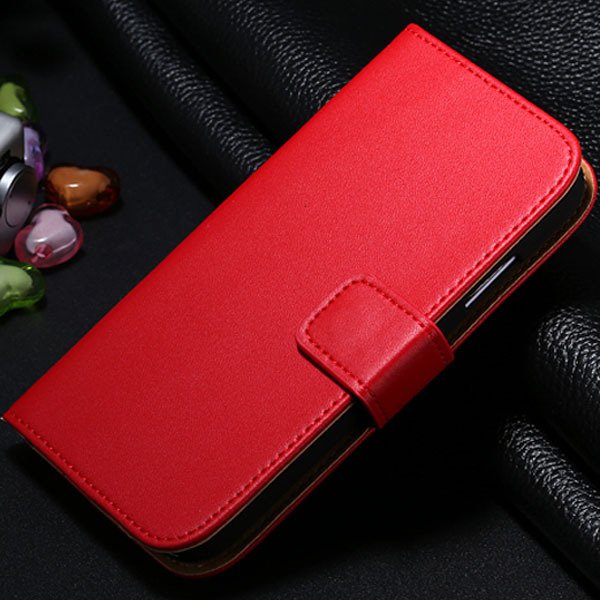 S4 Genuine Leather Case Flip Wallet Cover For Samsung Galaxy S4 Si 1772230456-3-red