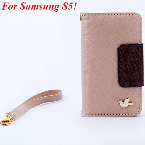 S5 Flip Case Full Protect Cover For Samsung Galaxy S5 I9600 Pu Lea 1848871881-5-khaki for S5