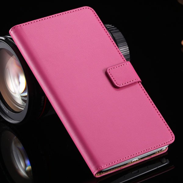 For Note 4 Genuine Leather Case Luxury Flip Wallet Cover For Samsu 32217799011-4-hot pink