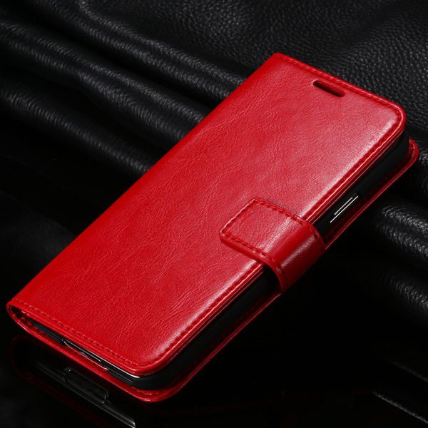 S5 Pu Leather Case For Samsung Galaxy S5 Sv I9600 Folio Flip Cover 1823146791-3-red