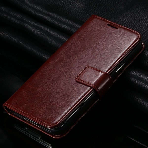 S5 Pu Leather Case For Samsung Galaxy S5 Sv I9600 Folio Flip Cover 1823146791-5-brown