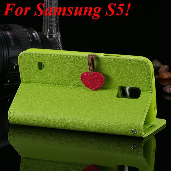 S5 S4 Cute Wallet Book Case Flip With Heart Shape Magnetic Buckle 1878960233-10-green for S5