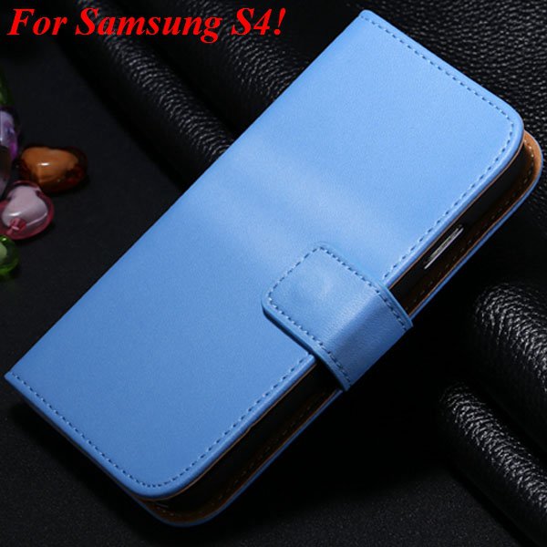 S4 S5 Flip Genuine Leather Case For Samsung Galaxy S5 I9600 For Ga 1820394140-7-blue for S4