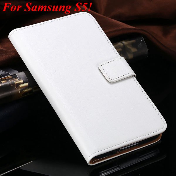 S4 S5 Flip Genuine Leather Case For Samsung Galaxy S5 I9600 For Ga 1820394140-10-white for S5