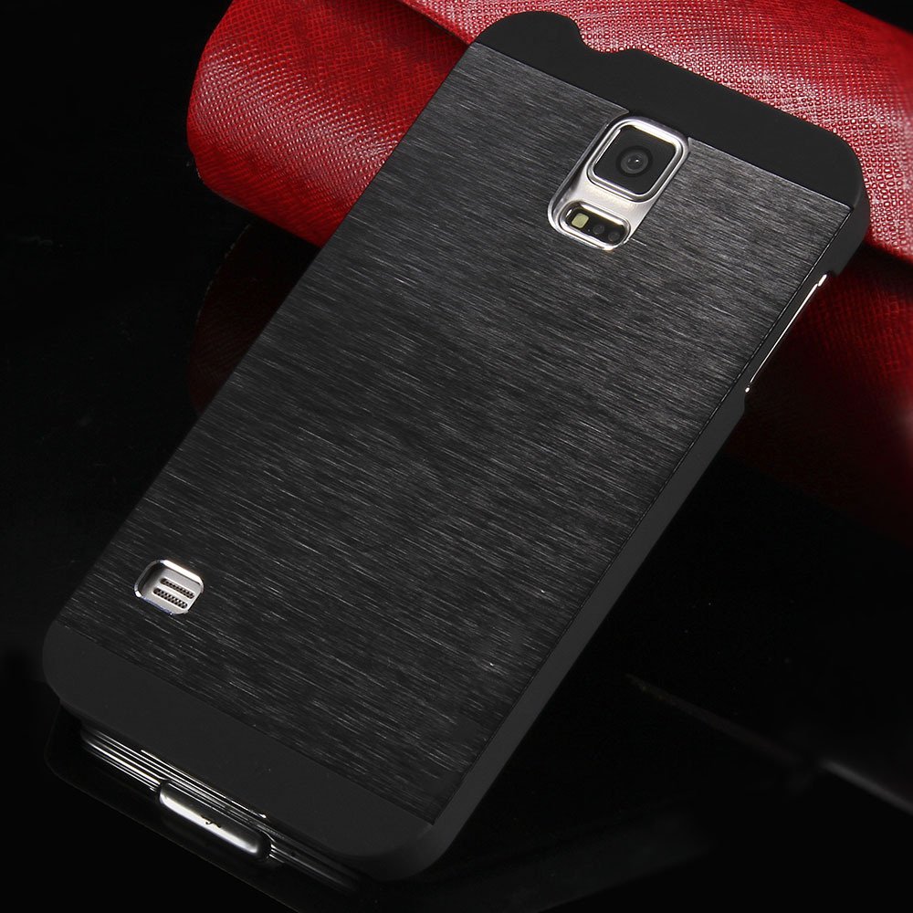 S5 Luxury Aluminum Case Shiny Metal Brush Back Cover For Samsung G 32251264022-1-black
