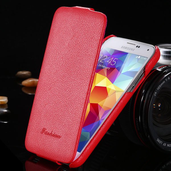 Brand New Genuine Leather Case For Samsung Galaxy S5 Sv I9600 Retr 1893446774-3-red