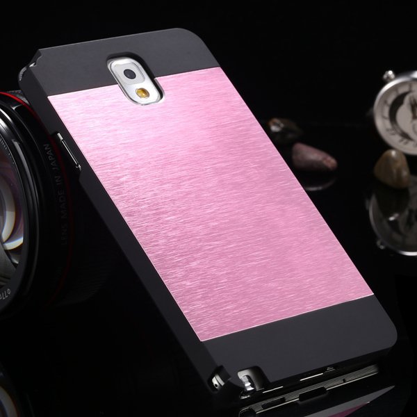 For Note 3 Aluminum Metal Brush Case For Samsung Galaxy Note 3 Iii 1893254282-1-black and pink