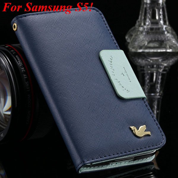 S5 Luxury Pu Leather Case For Samsung Galaxy S5 Sv I9600 G900 Flip 1879709543-6-deep blue for S5