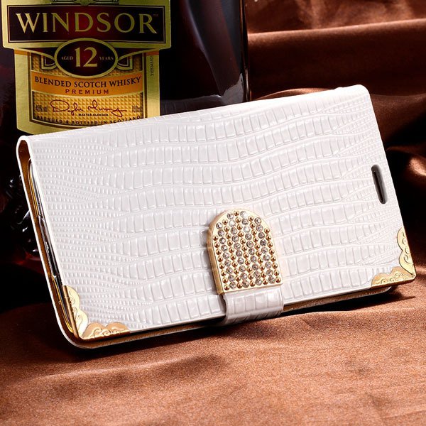 Luxury Bling Diamond Wallet Cover For Samsung Galaxy S5 I9600 Leat 32245544433-2-white