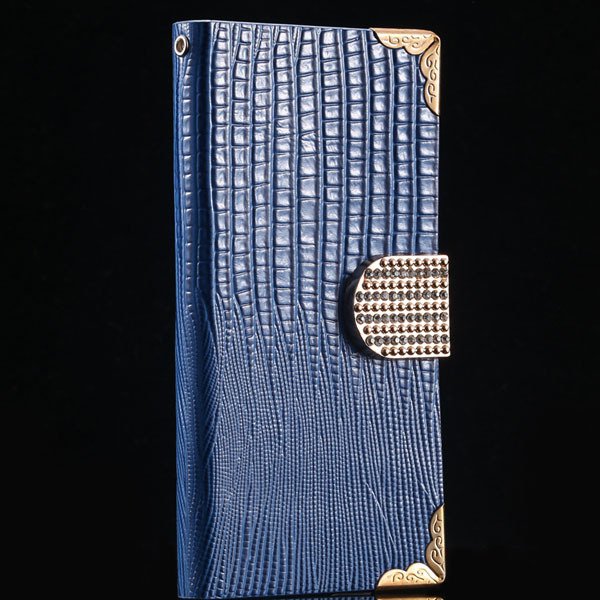 Luxury Bling Diamond Wallet Cover For Samsung Galaxy S5 I9600 Leat 32245544433-4-blue