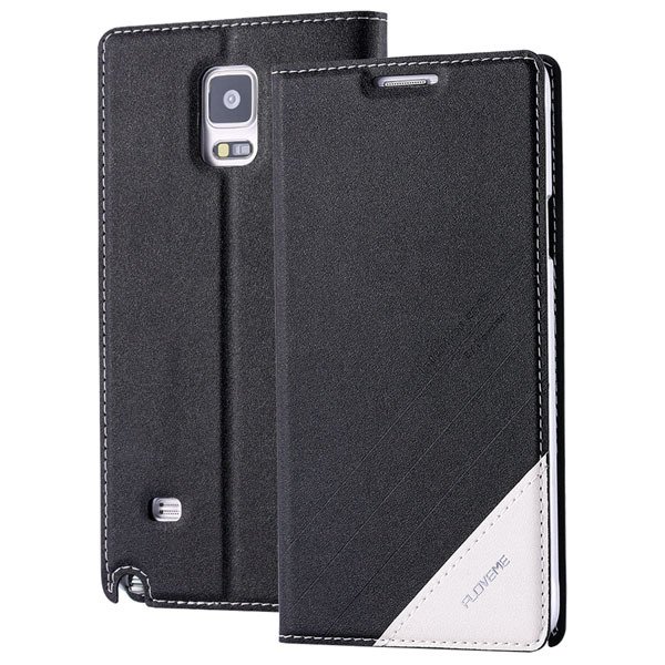 For Note 4 Magnetic Flip Case Original Pu Leather Handmade Cover F 32266173439-1-black