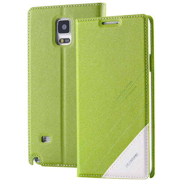 For Note 4 Magnetic Flip Case Original Pu Leather Handmade Cover F 32266173439-4-green