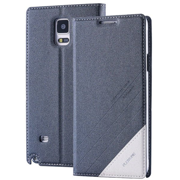 For Note 4 Magnetic Flip Case Original Pu Leather Handmade Cover F 32266173439-6-gray