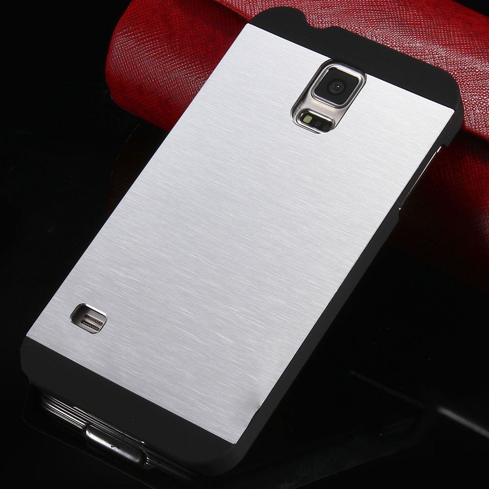 S5 Deluxe Slim Case Aluminum Metal Brush Back Cover For Samsung Ga 32251030854-4-silver
