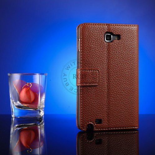 Top Quality Pu Leather Case For Samsung Galaxy Note I9220 N7000 St 1063977847-2-Brown