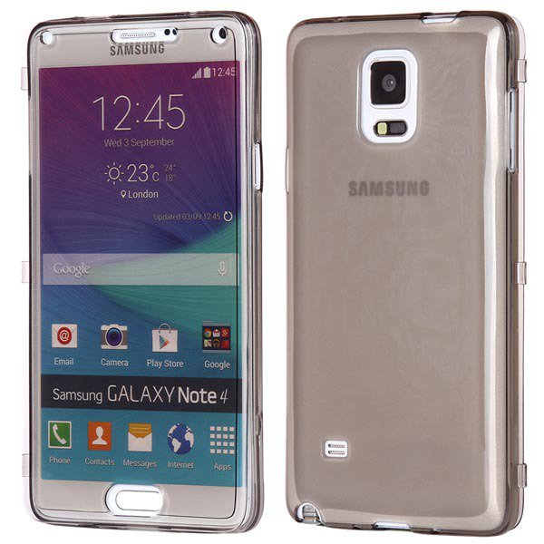 Newest Flip Open Full Clear Cover For Samsung Galaxy Note 4 Iv N91 32247651581-1-black