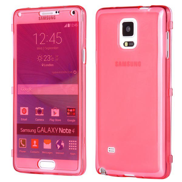 Newest Flip Open Full Clear Cover For Samsung Galaxy Note 4 Iv N91 32247651581-2-red