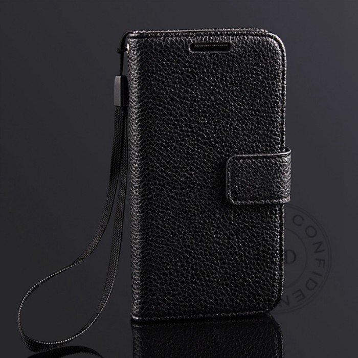 S4 Mini Lychee Pattern Leather Case For Samsung Galaxy S4 Mini I91 1274029657-1-Black