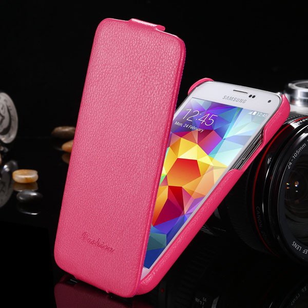 Top Quality Genuine Case For Samsung Galaxy S5 Sv I9600 Lytchi Gra 1893525510-4-hot pink