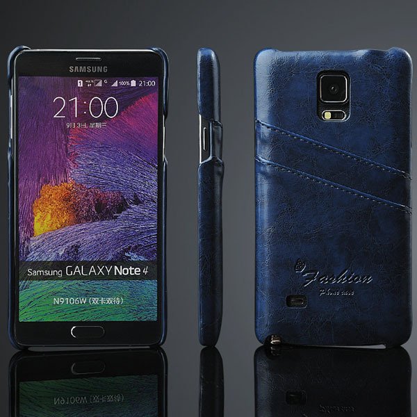 Note 4 Card Insert Back Cover For Samsung Galaxy Note 4 Iv N9100 V 32281407270-3-blue