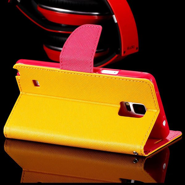 For Note 4 Flip Wallet Cover For Samsung Galaxy Note 4 N9100 Full 32260100946-7-yellow