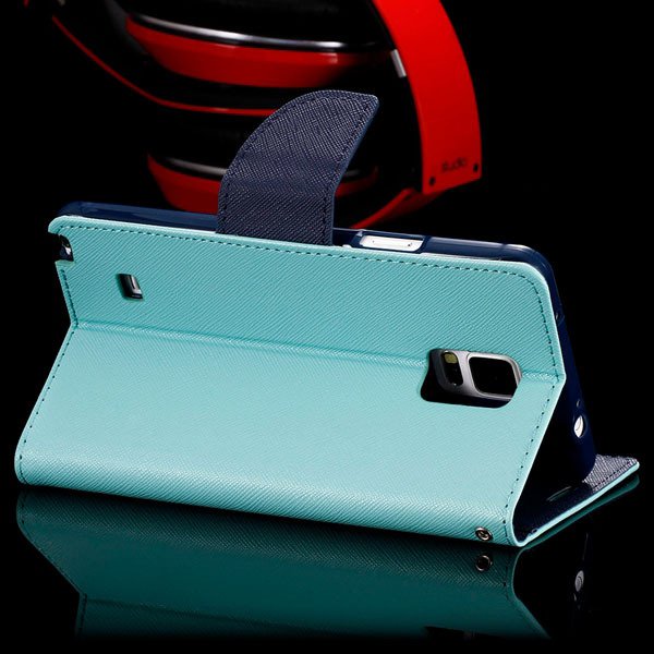 For Note 4 Flip Wallet Cover For Samsung Galaxy Note 4 N9100 Full 32260100946-11-mint green