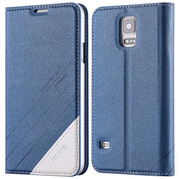 S5 Pu Leather Case Original Flip Cover For Samsung Galaxy S5 Sv I9 32267055276-2-blue