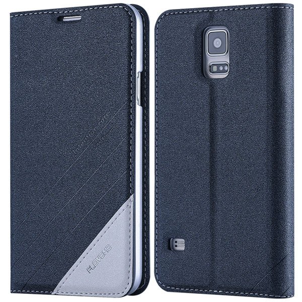 S5 Pu Leather Case Original Flip Cover For Samsung Galaxy S5 Sv I9 32267055276-6-gray