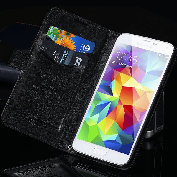 S5 Pu Leather Case With Card Slot Full Protect Cover For Samsung G 32262936634-1-black