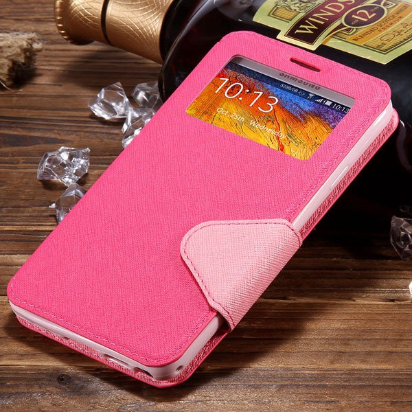 For Note 3 View Case Flip Cell Phone Cover For Samsung Galaxy Note 1961185459-6-rose