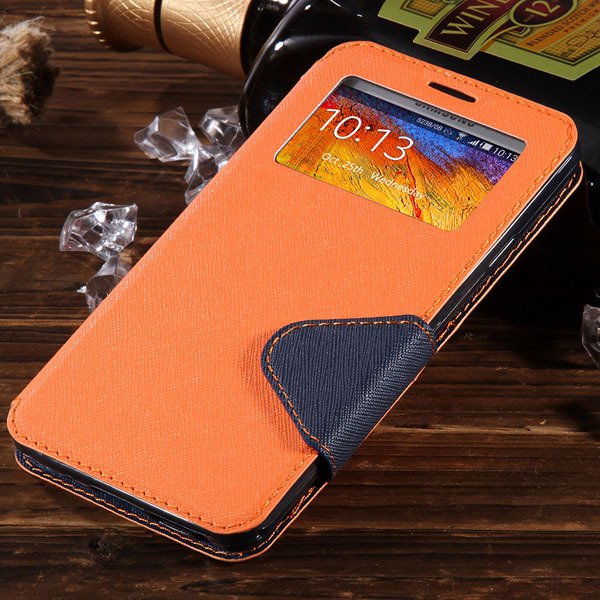 For Note 3 View Case Flip Cell Phone Cover For Samsung Galaxy Note 1961185459-9-orange
