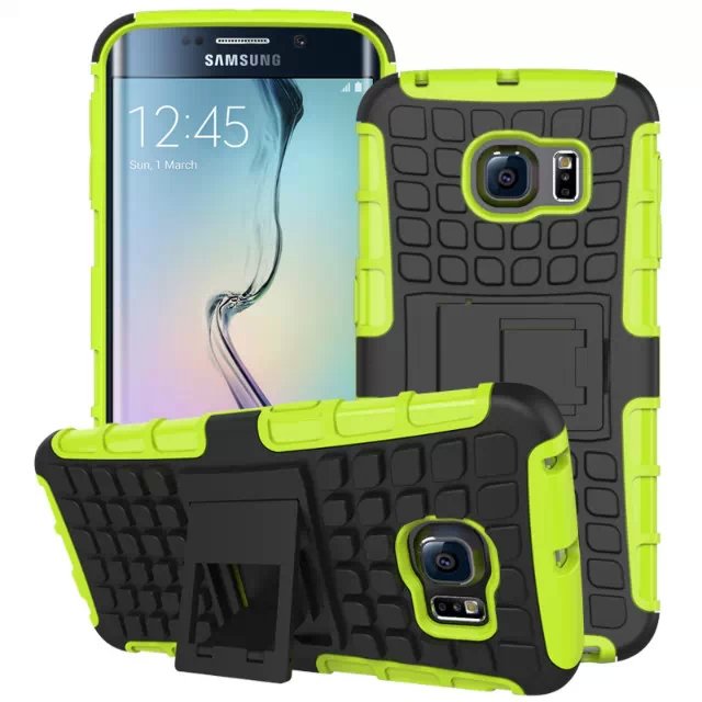 S6 Edge Armor Case Hybrid Kickstand Display Cover For Samsung Gala 32298123541-5-green