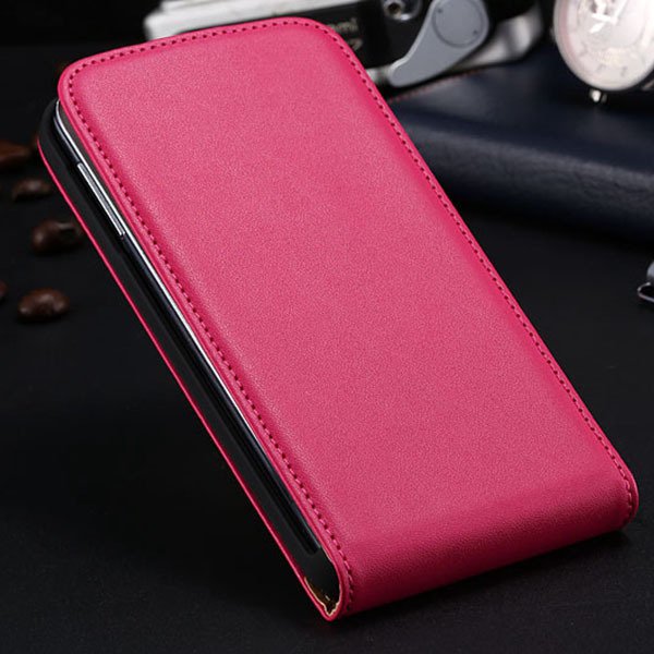 S5 Flip Real Leather Case For Samsung Galaxy S5 I9600 Full Protect 1790067218-4-hot pink