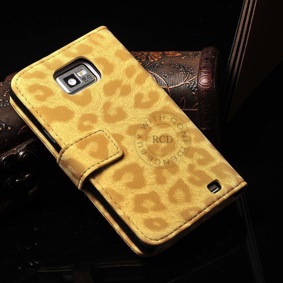 High Quality Leopard Pattern For Samsung Galaxy S2 Sii I9100 Pu Le 1064100672-1-yellow