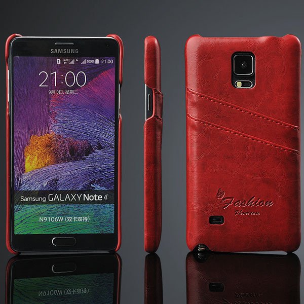 Note 4 Card Slot Back Case For Samsung Galaxy Note 4 Iv N9100 Retr 32281375945-1-red
