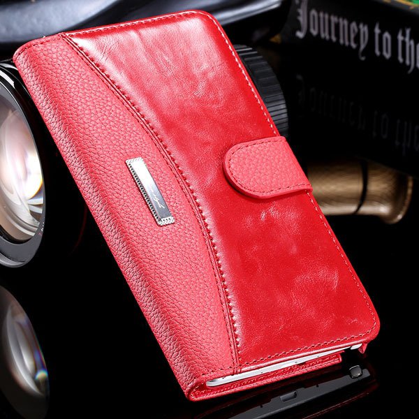 Business Wallet Pouch Bag For Samsung Galaxy Note 4 N9100 Full Lea 32249753668-2-red