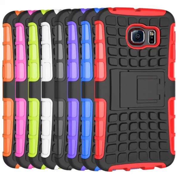 S6 Edge Hybrid Kickstand Case Perfect Fit Armor Cover For Samsung 32297145450-7-purple