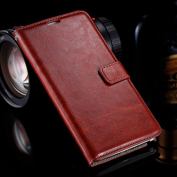 Note 4 Photo Display Flip Case Pu Leather Cover For Samsung Galaxy 32283939907-5-brown