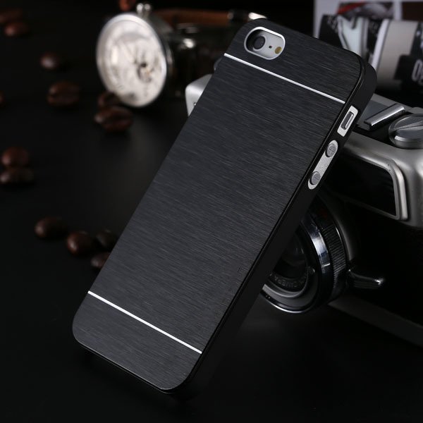 5S Aluminum Case Deluxe Gold Metal Brush Cover For Iphone 5 5S 5G 1810132892-1-black for 5s