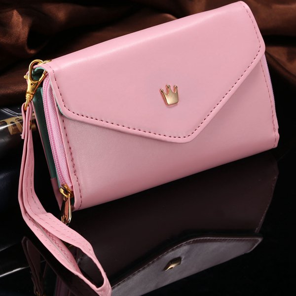General Use Pouch Wallet Pu Leather Case For Iphone 5S, 4S, 6 4.7I 1035908080-2-pink