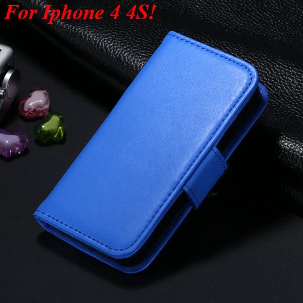 4S 5S Luxury Pu Leather Case Photo Frame Flip Cover For Iphone 5 5 1330267603-14-blue for 4s
