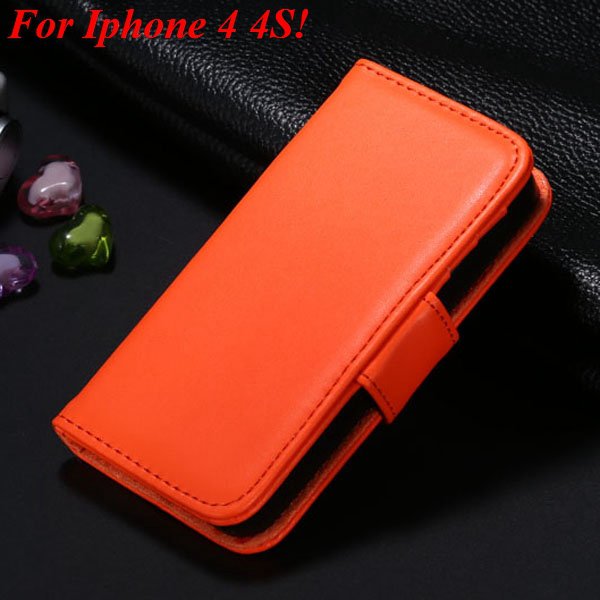 4S 5S Luxury Pu Leather Case Photo Frame Flip Cover For Iphone 5 5 1330267603-20-orange for 4s