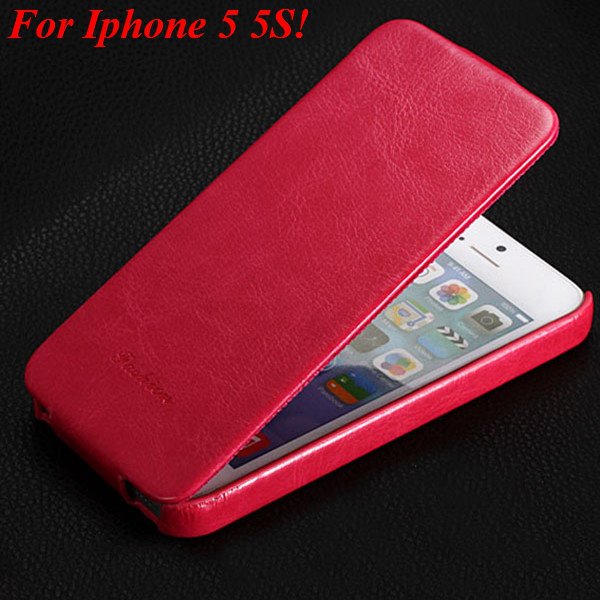 5S Flip Case Original Luxury Pu Leather Cover For Iphone 5 5S 5G V 1009168684-5-hot pink for 5s
