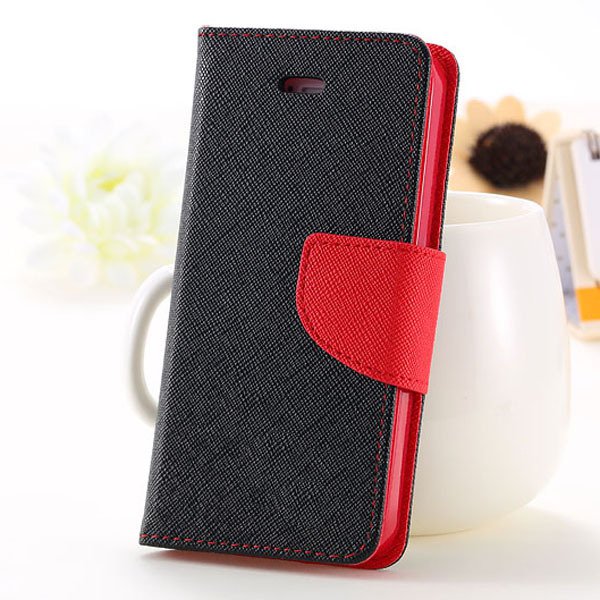 Full Case For Iphone 5 5S 5G Flip Leather Carring Cover With Buckl 1774391390-2-black and red