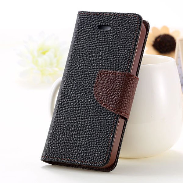 Full Case For Iphone 5 5S 5G Flip Leather Carring Cover With Buckl 1774391390-11-black and brown
