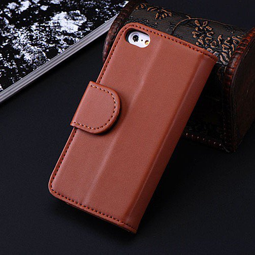 5C Luxury Pu Leather Case Photo Frame Wallet Book Cover For Iphone 1330010949-2-Brown