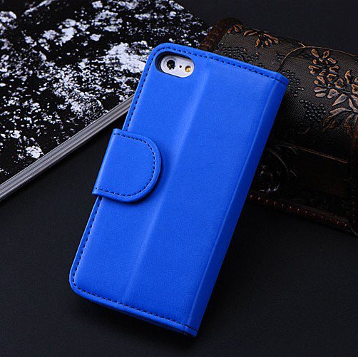 5C Luxury Pu Leather Case Photo Frame Wallet Book Cover For Iphone 1330010949-4-Blue