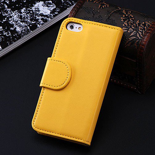 5C Luxury Pu Leather Case Photo Frame Wallet Book Cover For Iphone 1330010949-6-Yellow