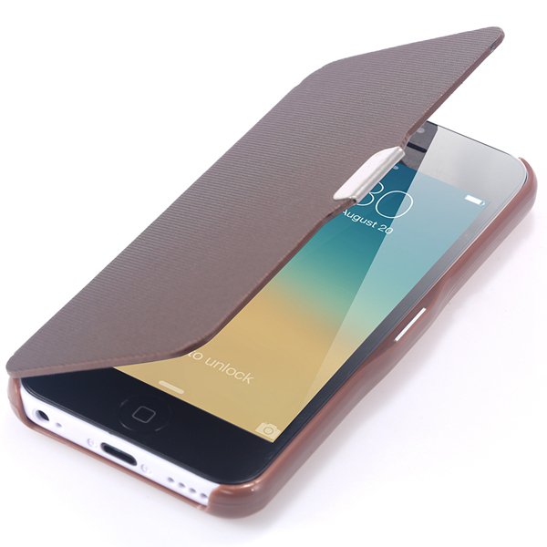 Fashion Flip Pu Leather Full Protect Cover For Apple Iphone 5C Cas 32240347361-7-brown