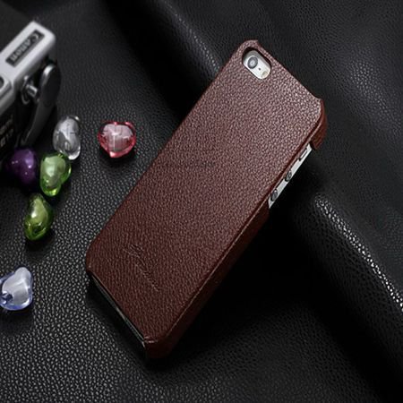 5S Cowhide Genuine Leather Case Ultra Slim Back Cover For Iphone 5 1550280602-2-brown